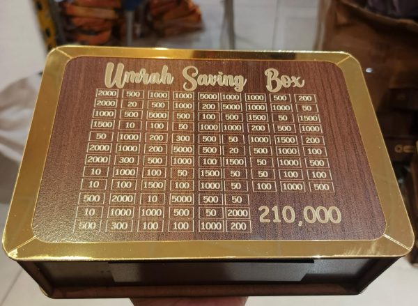 Umrah Saving Box ā Premium Wooden Box for Holy Journey