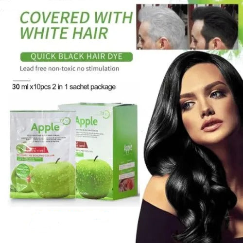 Apple Ammonia‑Free Black Hair Cream 300ml – 100% Organic Hair Dye • Natural Black Shade • Rich Conditioning