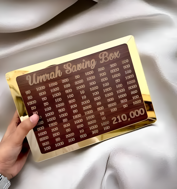 Umrah Saving Box – Premium Wooden Box for Holy Journey