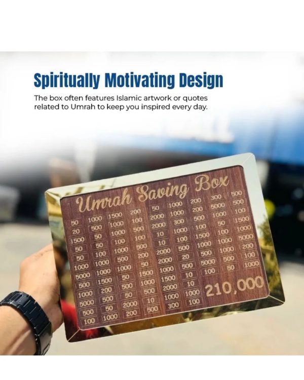Umrah Saving Box – Premium Wooden Box for Holy Journey
